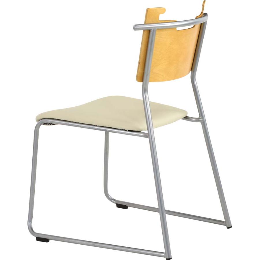 チェア 椅子 イス スチール ソフトレザー プライウッド スタッキング 積み重ね ダイニング 北欧 おしゃれ 食堂 会議室 取っ手 バッグ掛け |  | 04