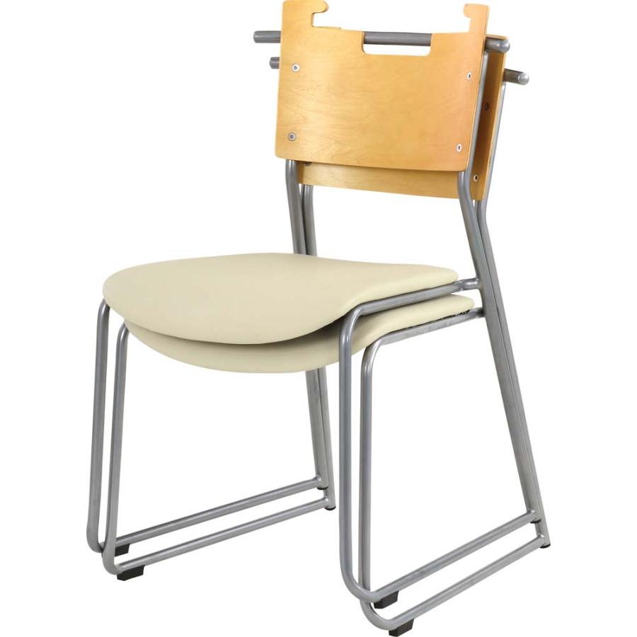 チェア 椅子 イス スチール ソフトレザー プライウッド スタッキング 積み重ね ダイニング 北欧 おしゃれ 食堂 会議室 取っ手 バッグ掛け |  | 06