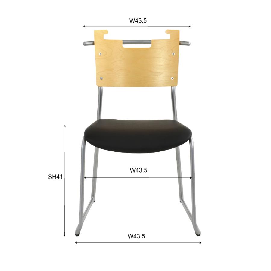 チェア 椅子 イス スチール ソフトレザー プライウッド スタッキング 積み重ね ダイニング 北欧 おしゃれ 食堂 会議室 取っ手 バッグ掛け |  | 07