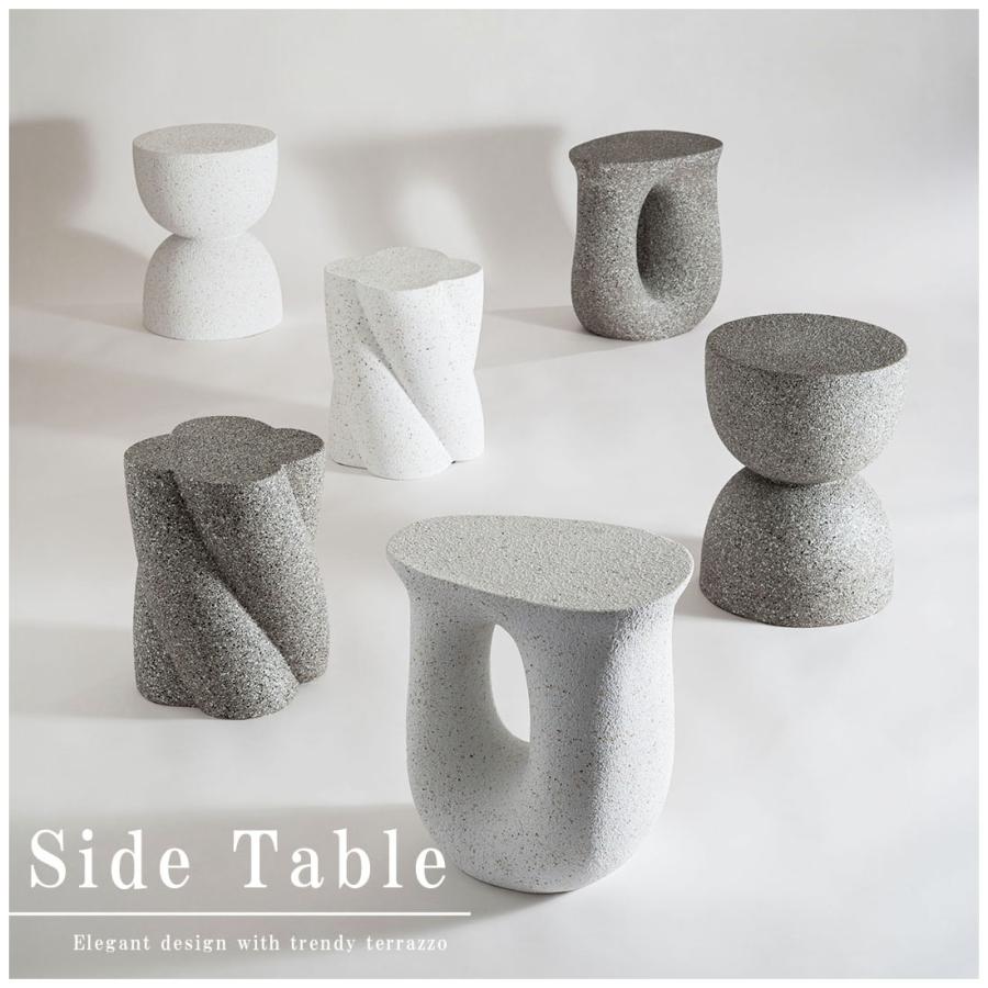 サイドテーブル おしゃれ テラゾー柄 ディスプレイ ストーン調 石目調 モダン テーブル リビング 寝室 玄関 ソファサイド ベッドサイド 滑り止め付き 凹凸 |  | 03