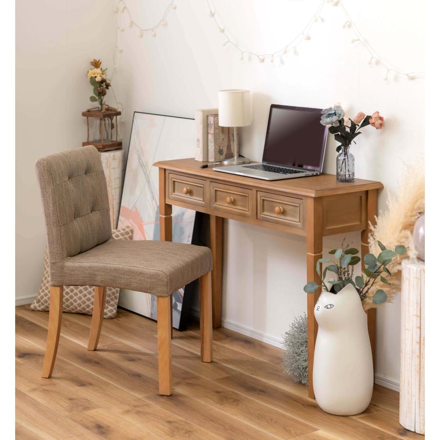 コンソール テーブル リビング 玄関 寝室 化粧台 作業台 スリム 奥行33cm 木製 天然木 桐 アンティーク 北欧 引き出し ストッパー付き 軽量 |  | 16