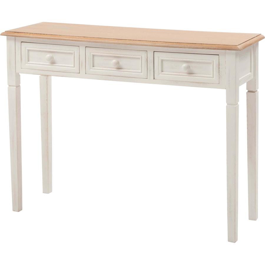 コンソール テーブル リビング 玄関 寝室 化粧台 作業台 スリム 奥行33cm 木製 天然木 桐 アンティーク 北欧 引き出し ストッパー付き 軽量 |  | 02