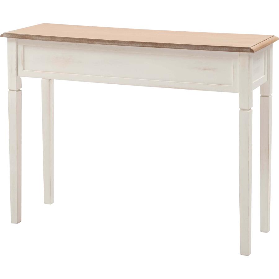 コンソール テーブル リビング 玄関 寝室 化粧台 作業台 スリム 奥行33cm 木製 天然木 桐 アンティーク 北欧 引き出し ストッパー付き 軽量 |  | 03