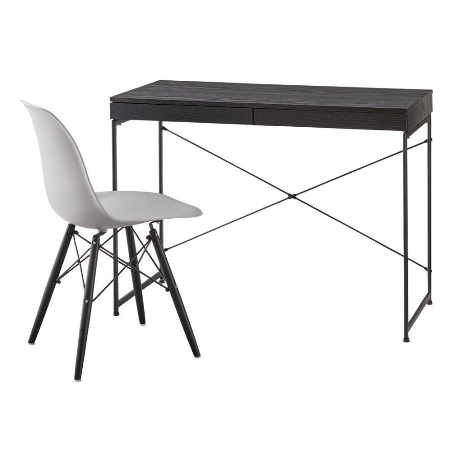 デスク パソコンデスク 机 幅100 奥行45 スリム コンパクト スチール 木製 天然木 オーク 木目 収納 引き出し アジャスター付き 作業机 新生活 |  | 05