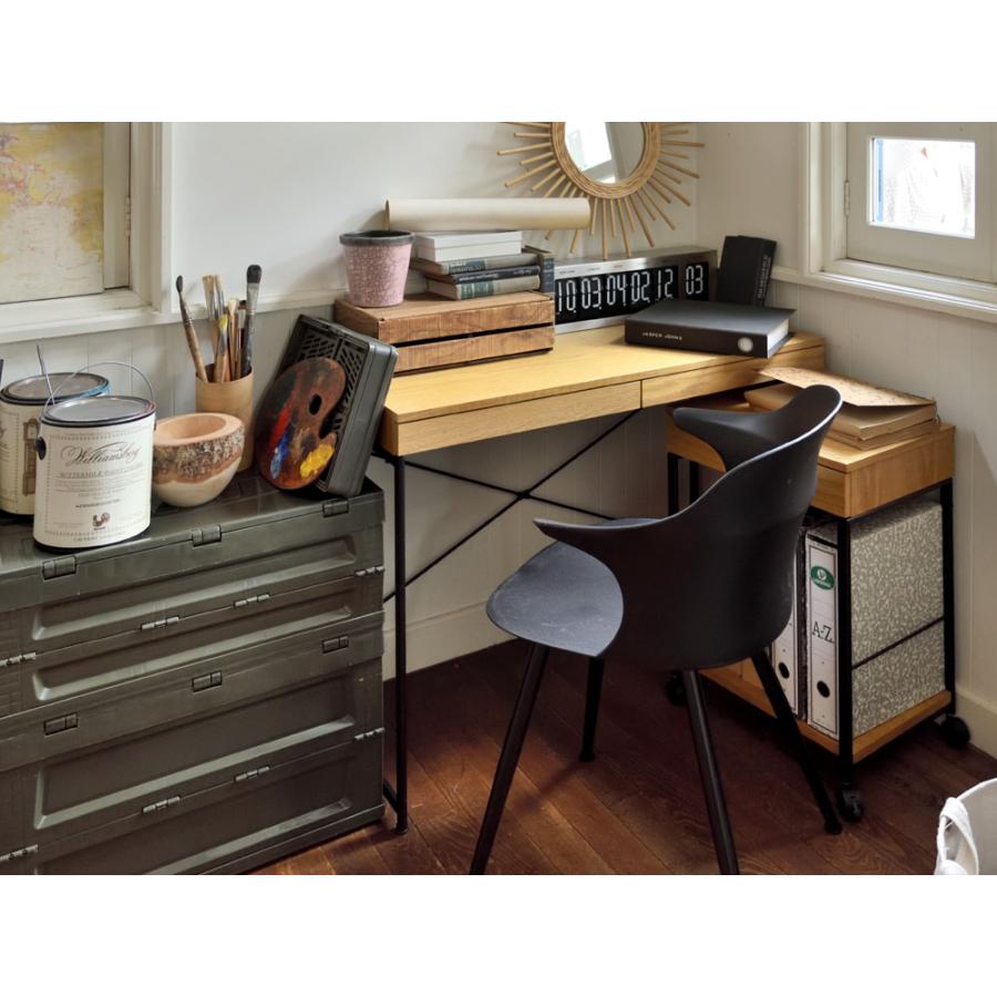 デスク パソコンデスク 机 幅100 奥行45 スリム コンパクト スチール 木製 天然木 オーク 木目 収納 引き出し アジャスター付き 作業机 新生活 |  | 08