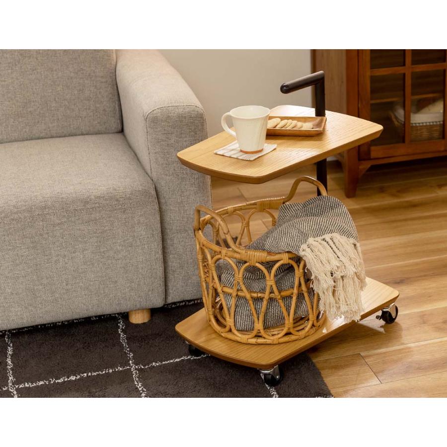 サイドテーブル サイドテーブル ワゴン ソファテーブル ベッド キャスター付き ストッパー付き 取っ手付き 北欧 ナチュラル おしゃれ 2段 木製 オーク |  | 05
