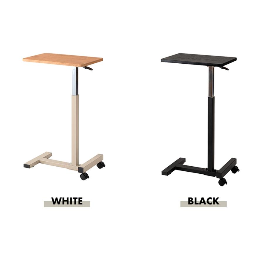昇降式テーブル ガス圧 無段階昇降 レバー式 サイドテーブル キャスター付き ストッパー付き リフティング スタンディング デスク 木目柄 PVC ソファ ベッド |  | 12