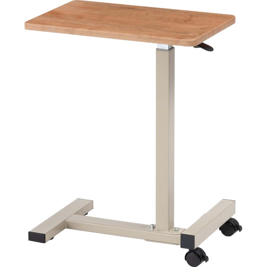 昇降式テーブル ガス圧 無段階昇降 レバー式 サイドテーブル キャスター付き ストッパー付き リフティング スタンディング デスク 木目柄 PVC ソファ ベッド |  | 03