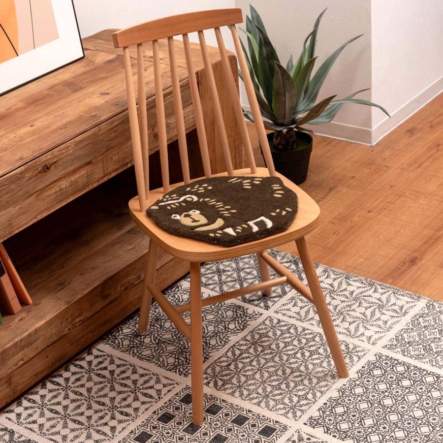 シートクッション アニマル 動物デザイン 厚さ1.5cm ウール コットン