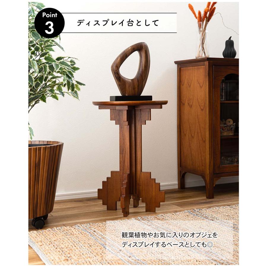 サイドテーブル テーブル 丸 ラウンド 円形 天然木 ミンディ おしゃれ レトロ 北欧 ヴィンテージ風 高さ53cm モダン ナイトテーブル ソファ横 ベッド横 玄関 |  | 06