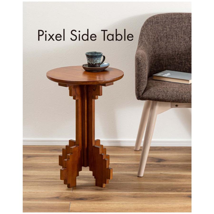 サイドテーブル テーブル 丸 ラウンド 円形 天然木 ミンディ おしゃれ レトロ 北欧 ヴィンテージ風 高さ53cm モダン ナイトテーブル ソファ横 ベッド横 玄関 |  | 02