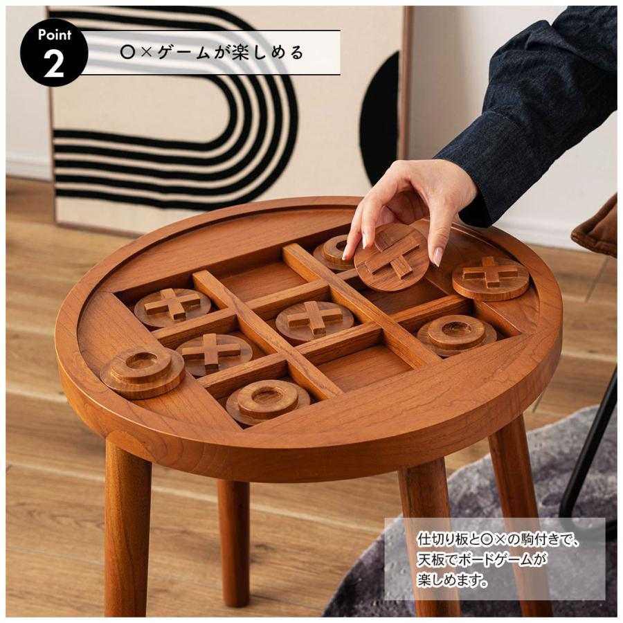 サイドテーブル テーブル 円形 ガラス天板 5mm強化ガラス ボードゲーム ディスプレイテーブル 天然木 チーク ソファ横 寝室 ナイトテーブル おしゃれ アジアン |  | 07