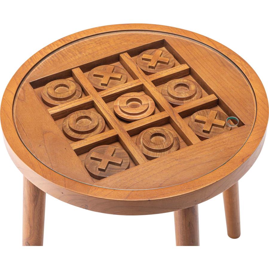 サイドテーブル テーブル 円形 ガラス天板 5mm強化ガラス ボードゲーム ディスプレイテーブル 天然木 チーク ソファ横 寝室 ナイトテーブル おしゃれ アジアン |  | 03