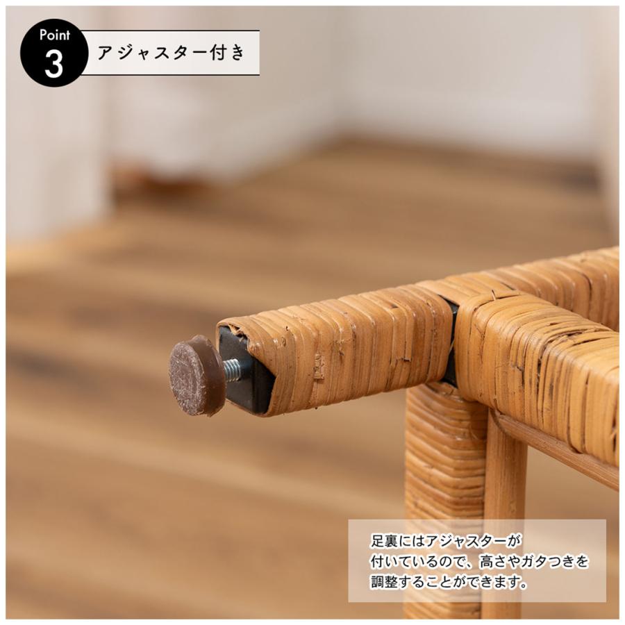 ガラスシェルフ ラック 棚 天然ラタン スチール ガラス板 5mm強化ガラス 取り外し可 アジャスター付き 高さ調整 幅30 高さ70 オープンラック 間仕切り リビング |  | 06