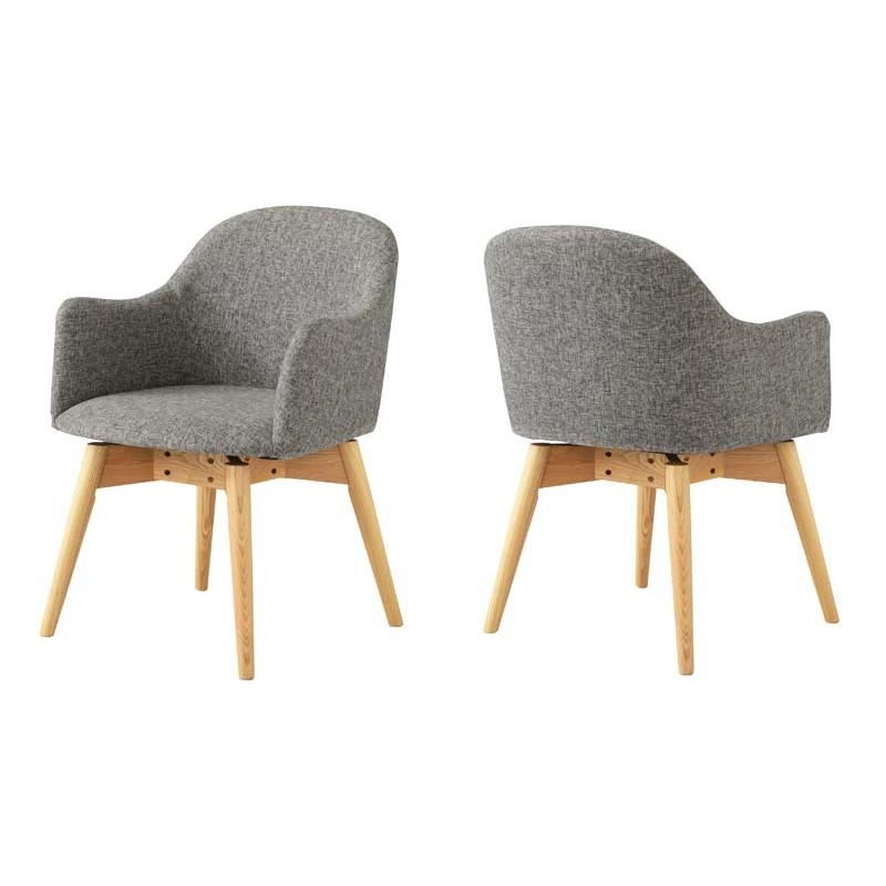 ダイニングチェア 回転 360度 椅子 チェアー おしゃれ 北欧 木脚 天然木 ファブリック アーム付き 肘掛け 座面高43cm カフェ モダン 店舗 オフィス 飲食 法人 |  | 01