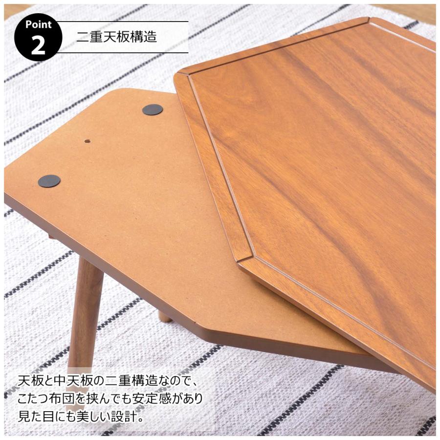 こたつ こたつテーブル コタツ コンパクト 六角 長方形 80×50cm 石英管ヒーター 一人暮らし センターテーブル ローテーブル 工具不要 簡単組立 新生活 |  | 05