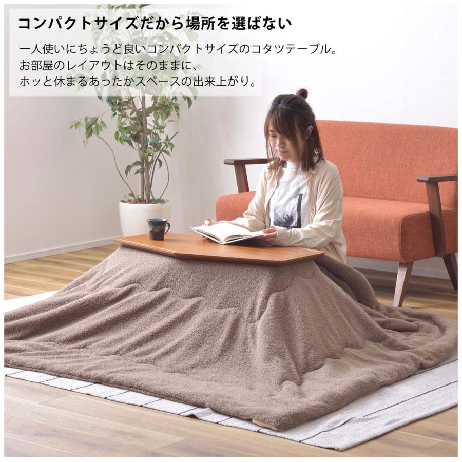 こたつ こたつテーブル コタツ コンパクト 六角 長方形 80×50cm 石英管ヒーター 一人暮らし センターテーブル ローテーブル 工具不要 簡単組立 新生活 |  | 03