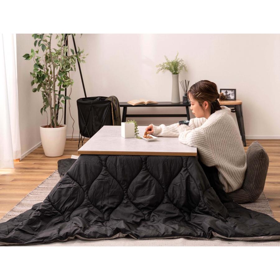 フラットヒーターコタツ こたつ テーブル カーボンヒーター ストーン調 大理石調 おしゃれ 遠赤外線 暖かい 継脚 高さ調整 300W 手元コントローラー 木製 天然木 |  | 09