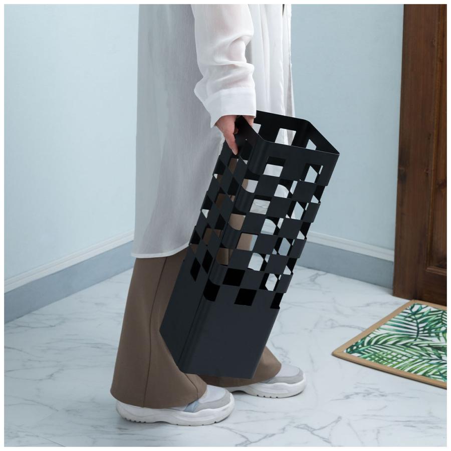 傘立て 傘入れ アンブレラスタンド 玄関 かさ 収納 スチール 四角 長方形 コンパクト スリム 水受けトレー付き 通気性 清潔 チェック柄 おしゃれ |  | 05