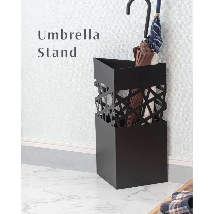 傘立て おしゃれ スリム コンパクト 三角 コーナー 省スペース スチール 約2kg 北欧 アンブレラスタンド 玄関収納 透かし モダン 受け皿 水受けトレー 取り外し |  | 03