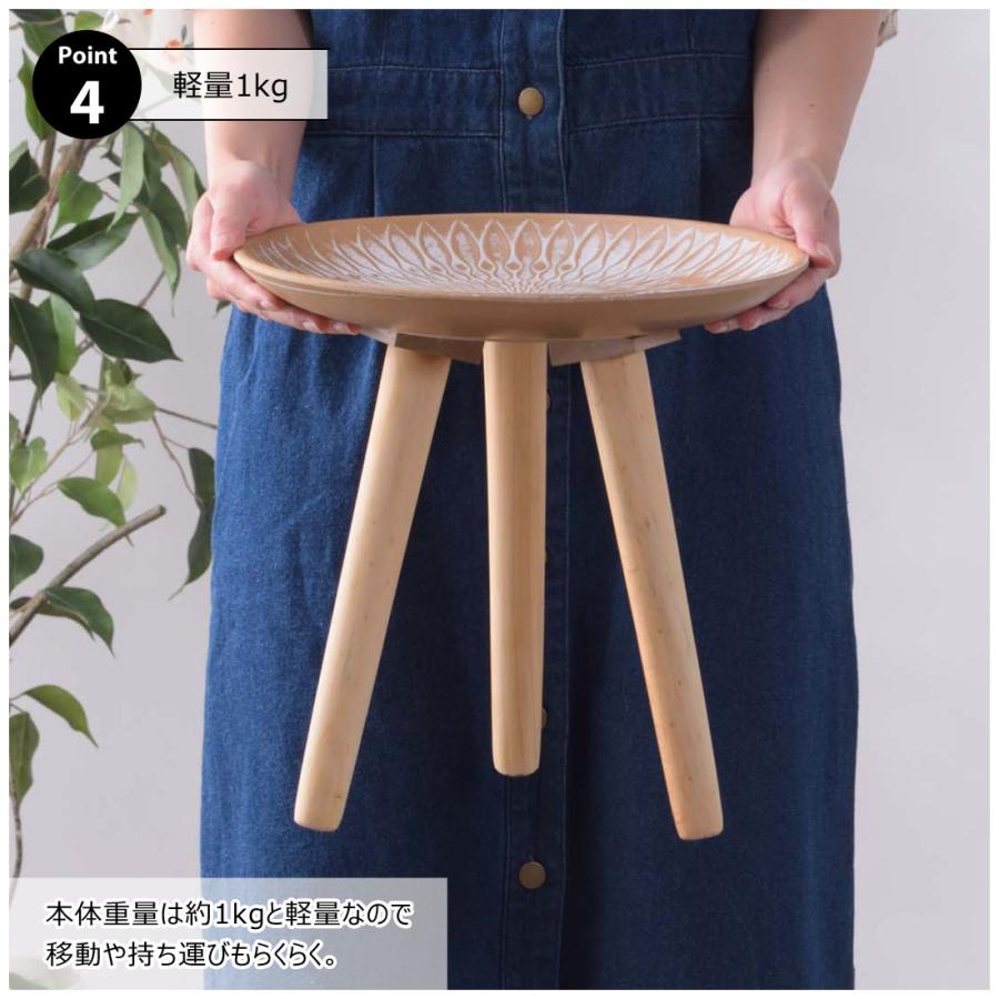トレー トレーテーブル サイドテーブル テーブル デザイン 木製 天然木 パイン 軽量 1kg モロッコ風  アロマ リビング ダイニング 寝室 洗面所 玄関 座椅子 |  | 09