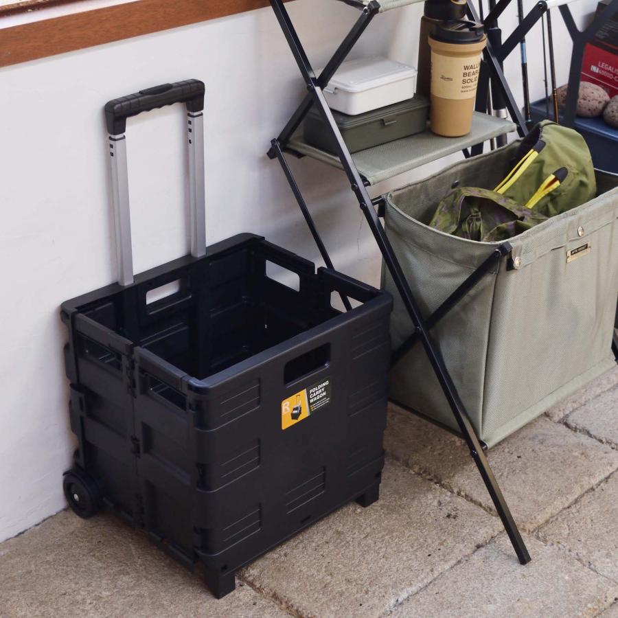 フォールディング 折りたたみ キャリーワゴン キャリーカート コンテナ 軽量 キャスター付き ショッピング カート アウトドア 大容量 完成品 |  | 18