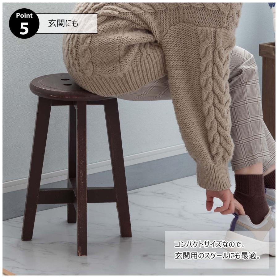 スツール 椅子 イス 腰掛け ボタンデザイン 座面高45cm 天然木 木製 ポプラ 軽量 持ち運び サイドテーブル ディスプレイ ダイニング ソファ 玄関 |  | 09