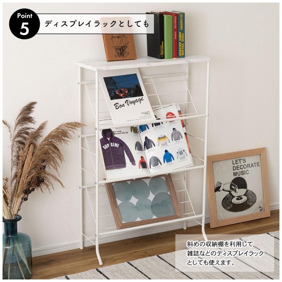 シューズラック 省スペース スリム おしゃれ 軽量 玄関 3段 幅60 奥行23.5 オープンラック 簡単組立 石目調天板 靴入れ 靴置き スリッパラック 玄関収納 |  | 11