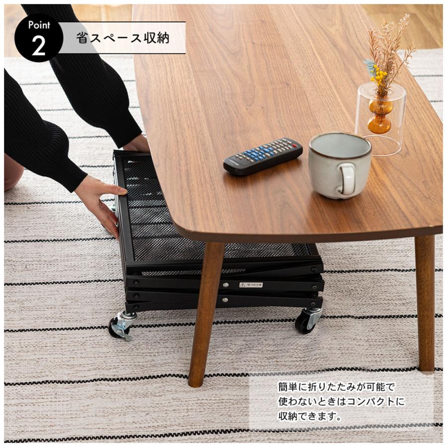 折りたたみラック スチール フォールディング キャスター付き ストッパー付き 3段棚 2段階高さ調整 完成品 簡単折りたたみ キッチンラック ワゴン サイドラック |  | 10