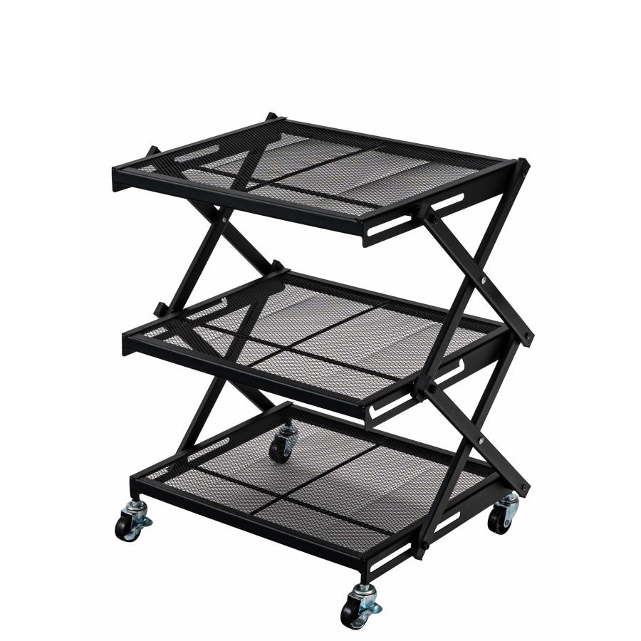 折りたたみラック スチール フォールディング キャスター付き ストッパー付き 3段棚 2段階高さ調整 完成品 簡単折りたたみ キッチンラック ワゴン サイドラック |  | 03