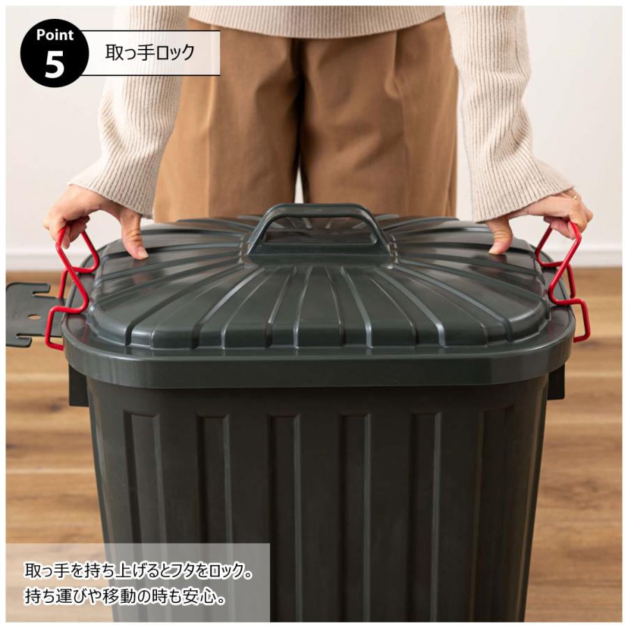 ゴミ箱 おしゃれ 60L 屋外 屋内 ふた付き 60リットル ダストボックス 日本製 ロック付き 3年保証 大容量 大型 ベランダ キッチン ガーデン ガレージ 軽量 耐衝撃 |  | 11