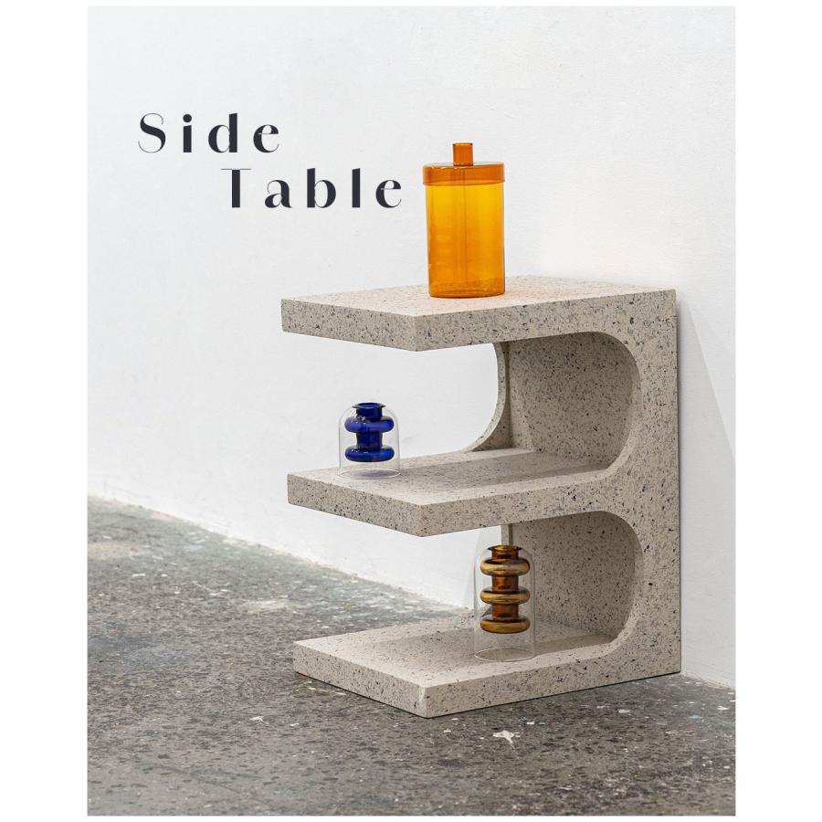 サイドテーブル おしゃれ テラゾー柄 ディスプレイラック シェルフ ソファサイド ベッドサイド ナイトテーブル ストーン調 花台 小物置き リビング 玄関 寝室 |  | 05