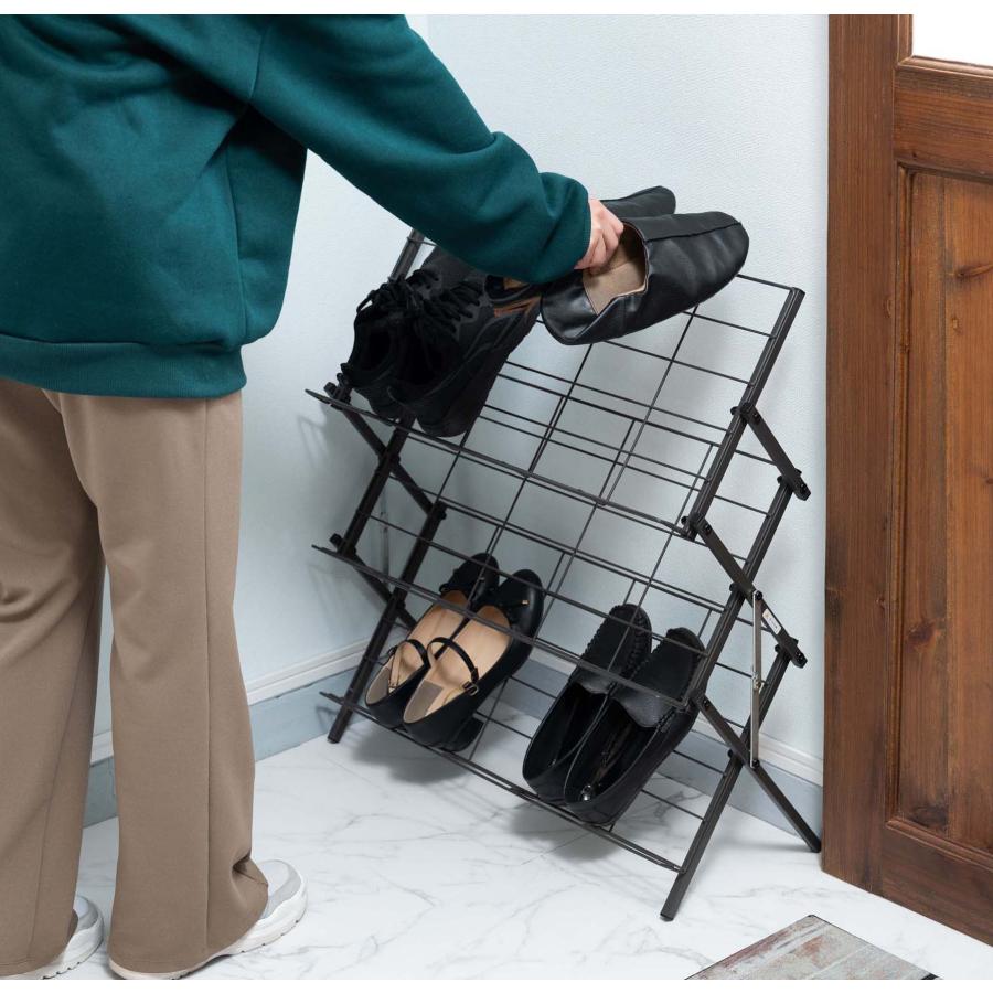 シューズラック 折りたたみ フォールディング 玄関ラック 玄関収納 スリッパラック 靴 くつ 省スペース スリム コンパクト マガジンラック シンプル |  | 16