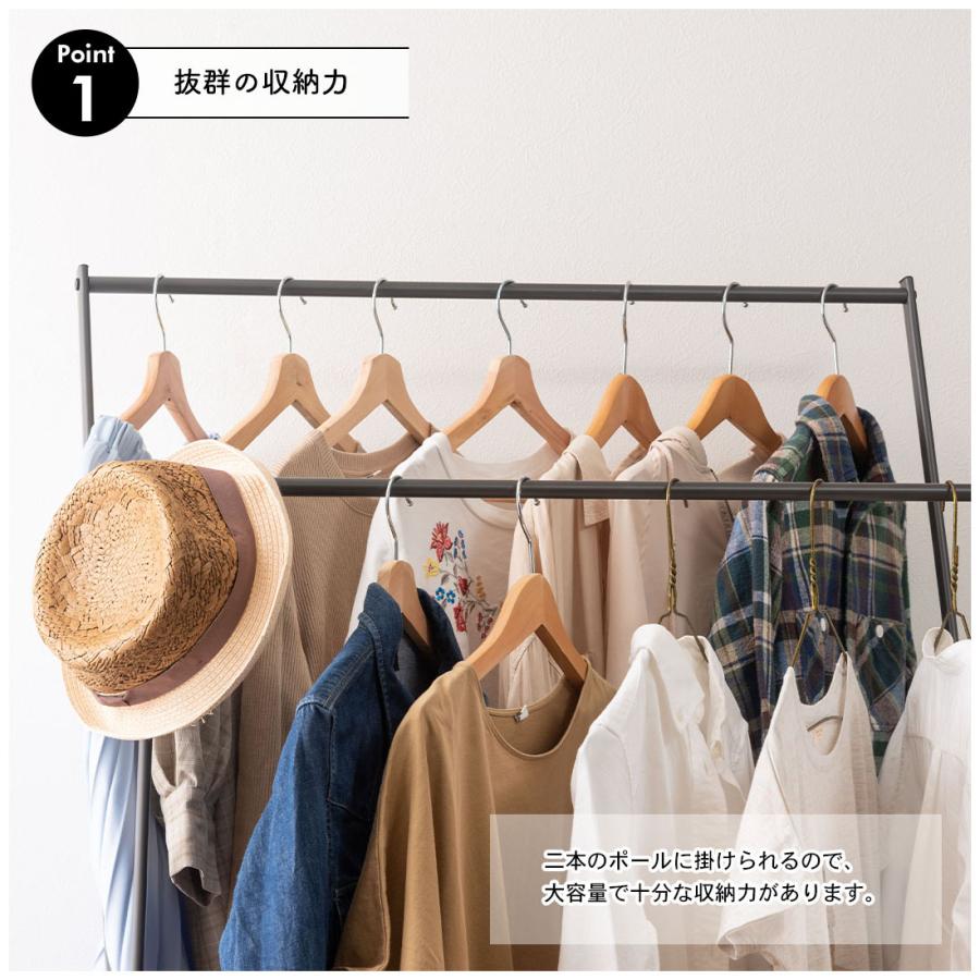 ハンガー フォールディングハンガー 折りたたみ 収納棚 ラック スチール 衣類収納 小物収納 コンパクト 軽量 大容量 シンプル おしゃれ 2段 |  | 05
