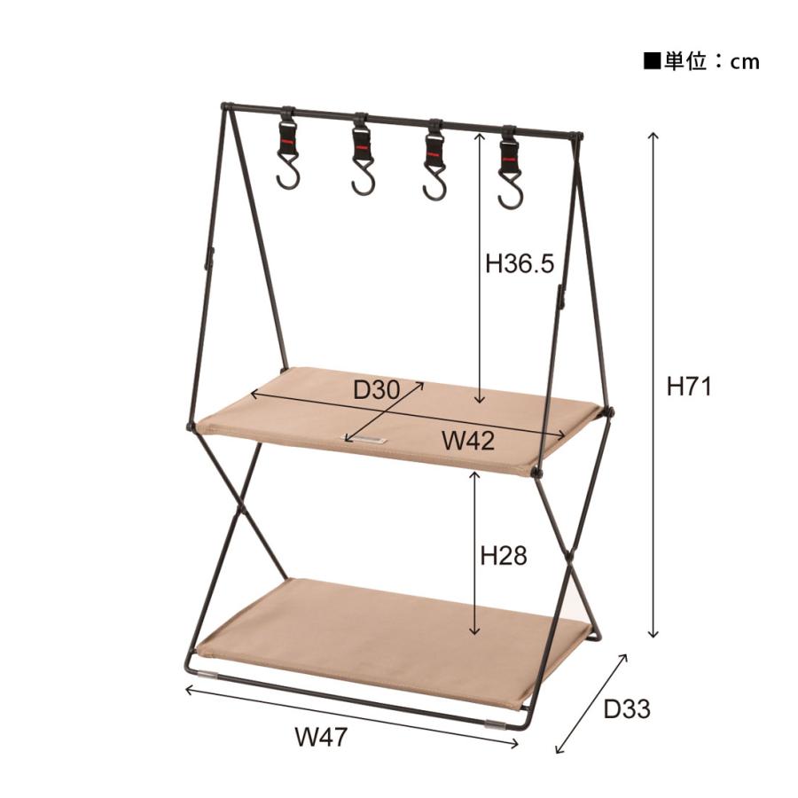 折りたたみラック フォールディング ハンギング フック付き 棚板 MDF 持ち運び 簡単 アウトドア キャンプ イベント テーブル サイドテーブル ソファ 玄関 |  | 13