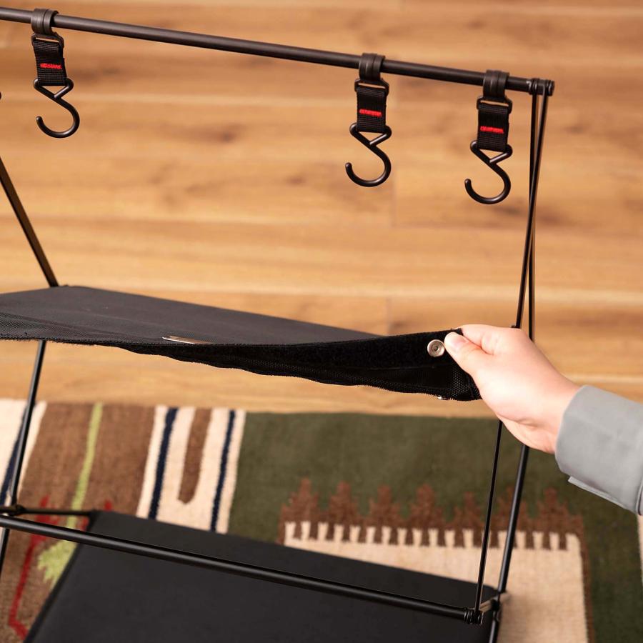 折りたたみラック フォールディング ハンギング フック付き 棚板 MDF 持ち運び 簡単 アウトドア キャンプ イベント テーブル サイドテーブル ソファ 玄関 |  | 15