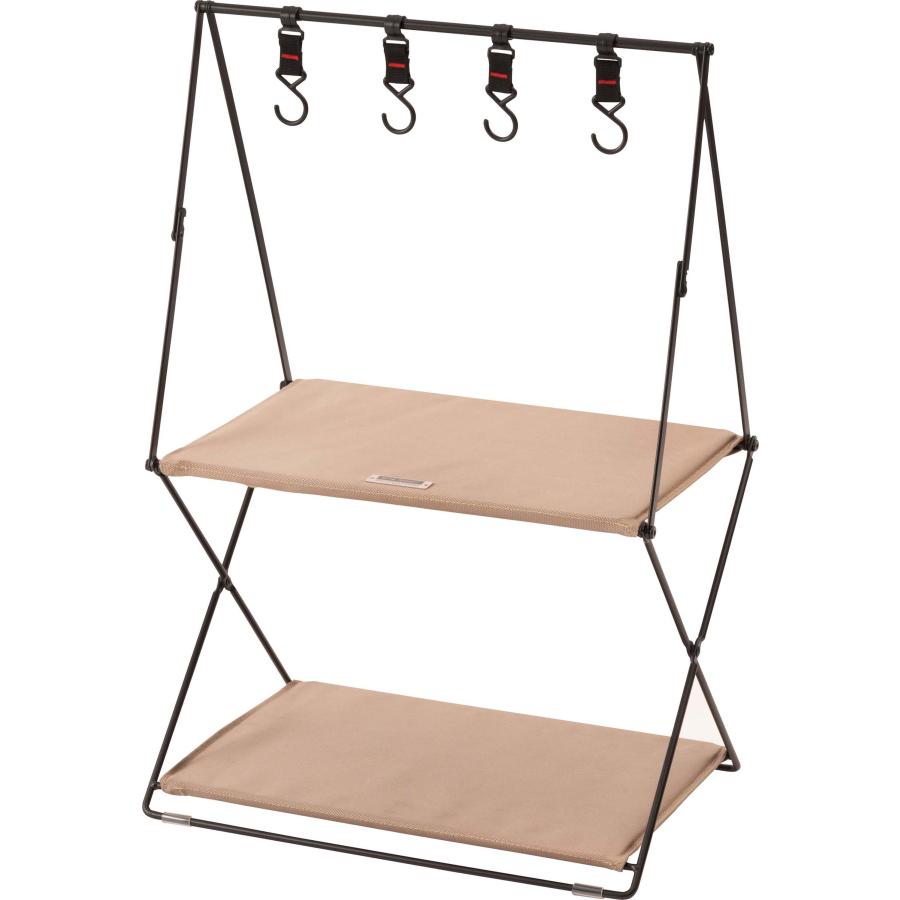 折りたたみラック フォールディング ハンギング フック付き 棚板 MDF 持ち運び 簡単 アウトドア キャンプ イベント テーブル サイドテーブル ソファ 玄関 |  | 01