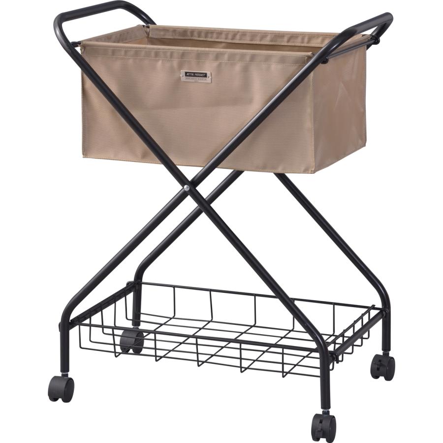 フォールディング バスケットワゴン 洗濯物入れ ランドリー キッチンワゴン ワゴンラック 折りたたみ式 棚付き キャスター付き 収納 |  | 01