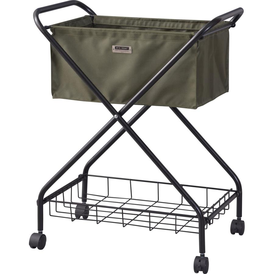 フォールディング バスケットワゴン 洗濯物入れ ランドリー キッチンワゴン ワゴンラック 折りたたみ式 棚付き キャスター付き 収納 |  | 03