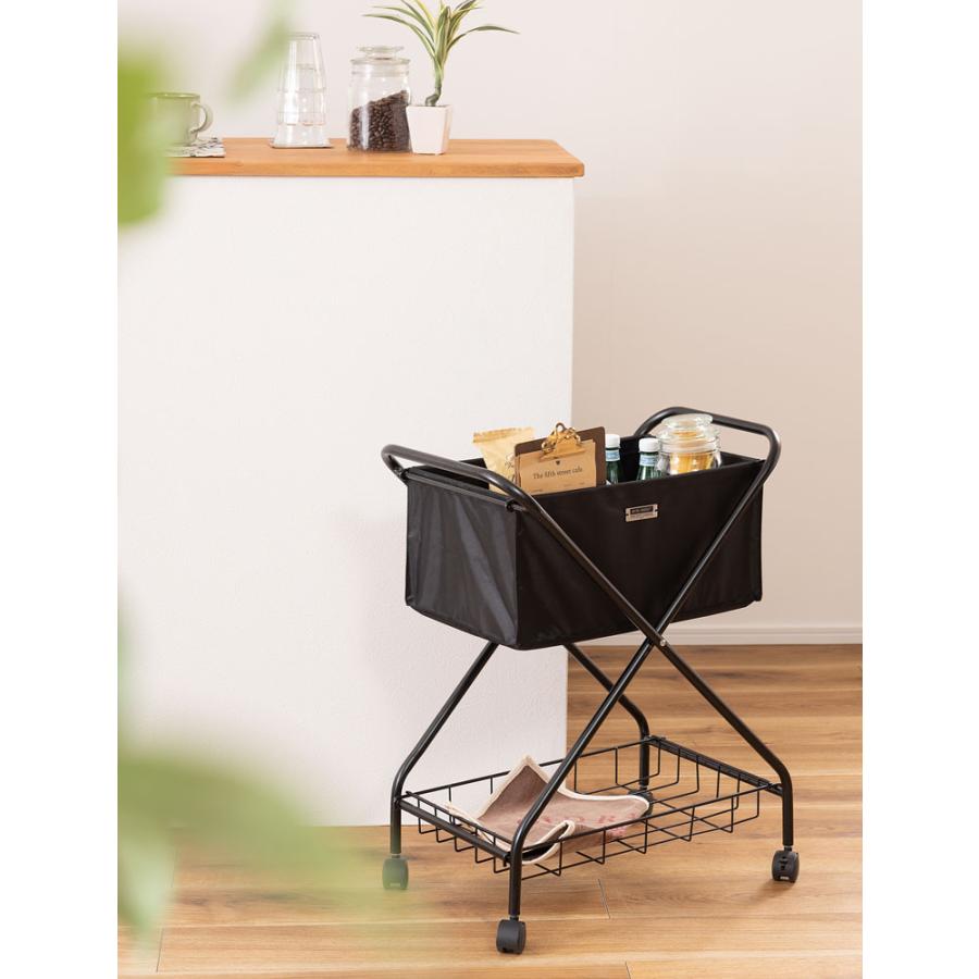 フォールディング バスケットワゴン 洗濯物入れ ランドリー キッチンワゴン ワゴンラック 折りたたみ式 棚付き キャスター付き 収納 |  | 07
