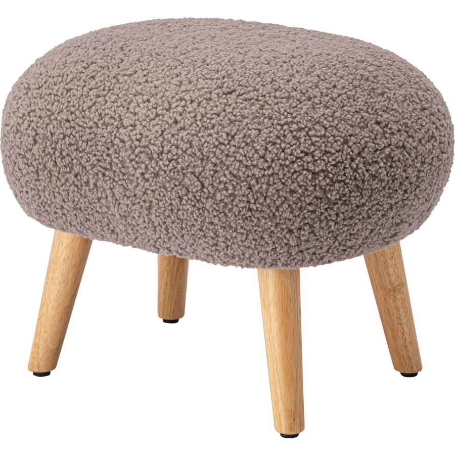 スツール おしゃれ ブークレ生地 北欧 木脚 天然木 オットマン 楕円 ジャパンディ 椅子 チェア チェアー 玄関 リビング 高さ38cm アジャスター付き ガタつき調整 |  | 03