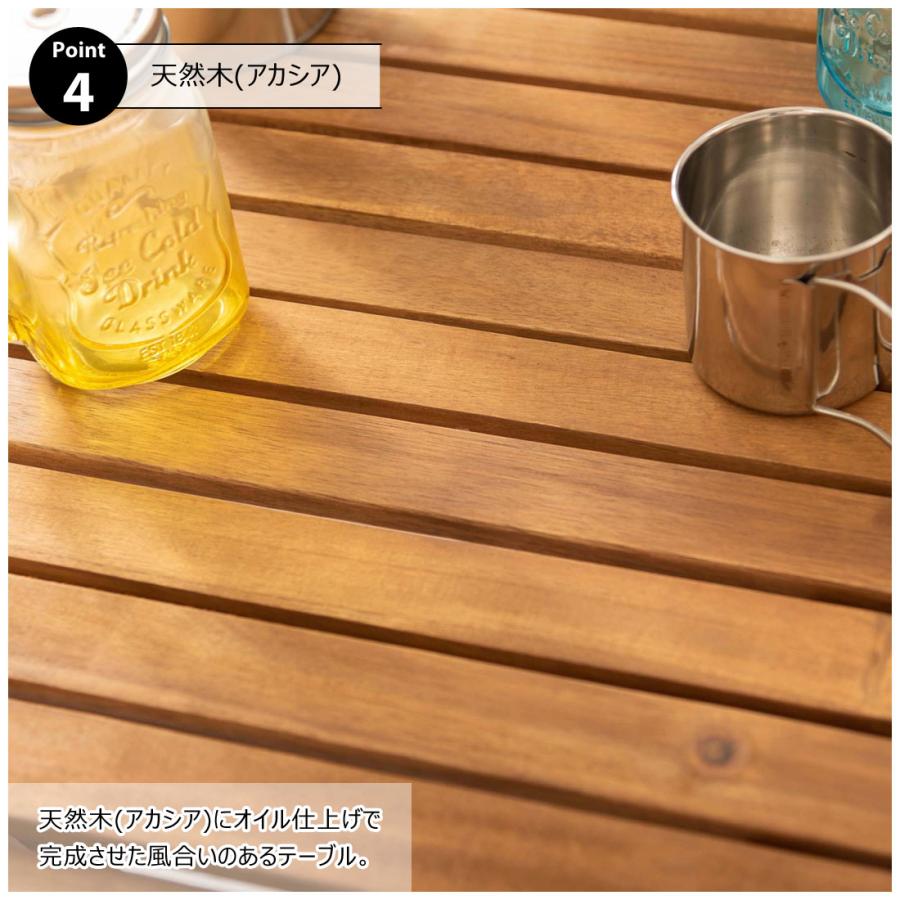 ロールトップ テーブル 折りたたみ 簡単組立 工具不要 専用収納バッグ付 天然木 木製 アカシア アウトドア キャンプ 屋内 幅70 奥行40 高さ64 持ち運び 作業台 |  | 09