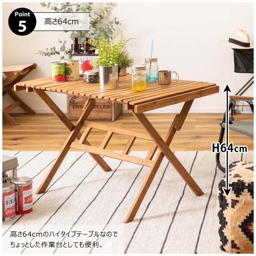ロールトップ テーブル 折りたたみ 簡単組立 工具不要 専用収納バッグ付 天然木 木製 アカシア アウトドア キャンプ 屋内 幅100 奥行60 高さ64 持ち運び 作業台 |  | 10