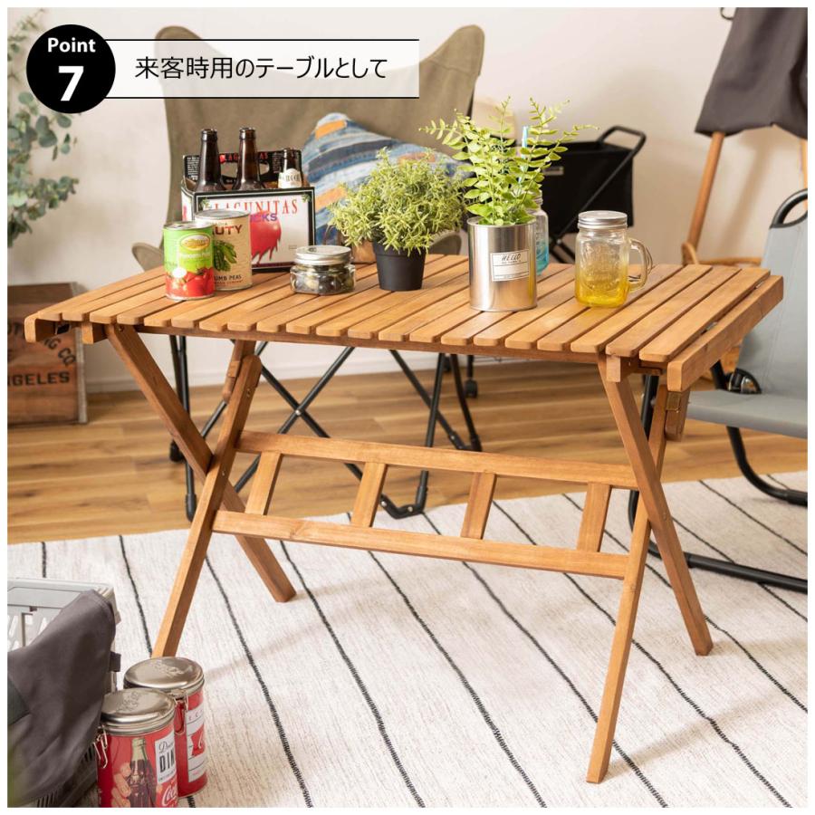 ロールトップ テーブル 折りたたみ 簡単組立 工具不要 専用収納バッグ付 天然木 木製 アカシア アウトドア キャンプ 屋内 幅100 奥行60 高さ64 持ち運び 作業台 |  | 12