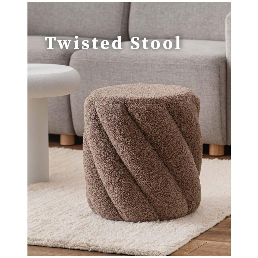 スツール おしゃれ チェア 椅子 ブークレ調 北欧 モダン カフェ オットマン 丸 円形 ツイスト リビング ダイニング 玄関 ドレッサー 軽量 寝室 腰掛け チェアー |  | 05