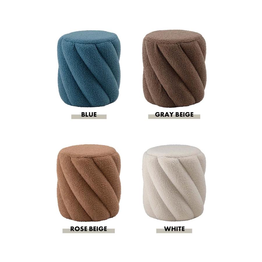 スツール おしゃれ チェア 椅子 ブークレ調 北欧 モダン カフェ オットマン 丸 円形 ツイスト リビング ダイニング 玄関 ドレッサー 軽量 寝室 腰掛け チェアー |  | 11