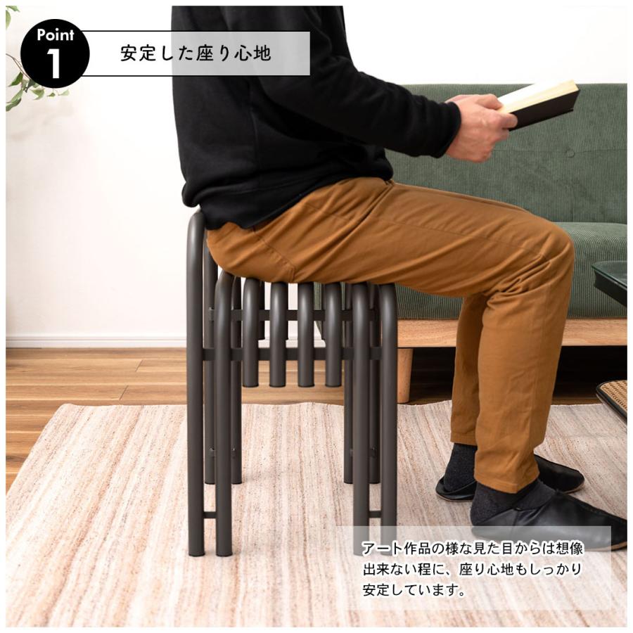 スツール 腰掛け チェア 座面高42cm スチール 粉体塗装 防錆性 丈夫 サイドテーブル 玄関スツール 花台 ディスプレイ ナイトテーブル モダン |  | 05