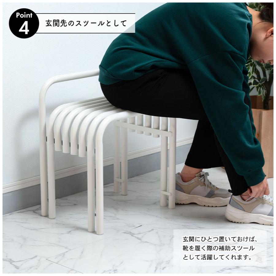 スツール 腰掛け チェア 座面高42cm スチール 粉体塗装 防錆性 丈夫 サイドテーブル 玄関スツール 花台 ディスプレイ ナイトテーブル モダン |  | 08