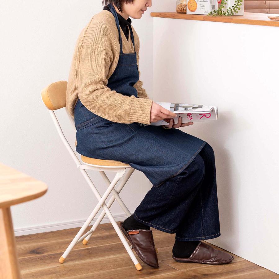 チェア 折りたたみ フォールディング 腰掛け 椅子 イス 円形 軽量 ベロア調生地 クッション 座面 厚み 座面高49cm 座径30cm 来客 ダイニング 作業 キッチン |  | 20