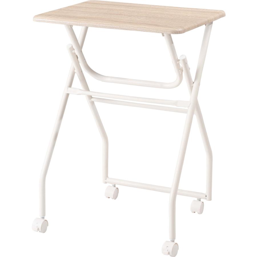 折りたたみテーブル フォールディングテーブル サイドテーブル キャスター付き ストッパー 自立 移動 軽量 キッチン リビング デスク 作業 お手入れ簡単 |  | 02